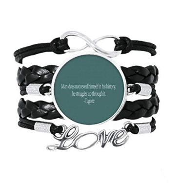 Imagem de OFFbb-USA Qoutes — Pulseira masculina Never Reveal História — Pulseira de couro torcido para presente