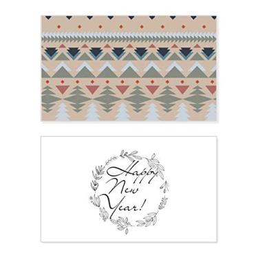 Imagem de Cartão de felicitações Blue Red Gray Rhombus Triangle New Year Festival Bless Message Present