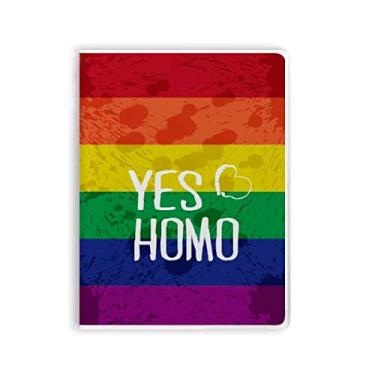 Imagem de Caderno Yes Homo LGBT Rainbow Love Capa Diário de capa macia