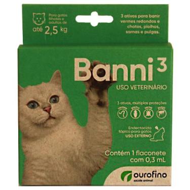 Imagem de Banni 3 Gatos Até 2,5Kg 0,30ml Vermes Pulgas Sarna Piolho - Ourofino P