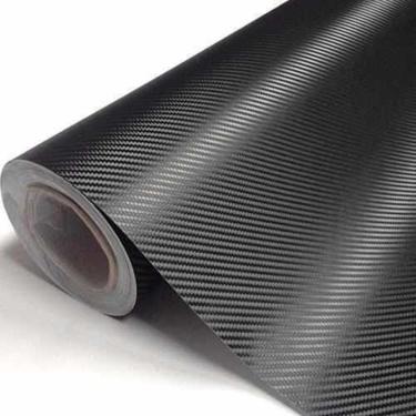 Imagem de Vinil Adesivo Envelopamento Fibra Carbono 3D Preto 1M X 10Cm