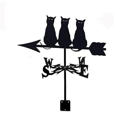 Imagem de Cata-vento Javali Selvagem Beija-flor E Flor Indicador De Direção Do Vento Cata-vento Aço Inoxidável Cata-vento Com Revestimento Antiferrugem Estaca De Jardim Decoração Artística,família De Gatos,