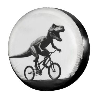 Imagem de Capa de pneu sobressalente para dinossauro Foruidea à prova d'água, à prova de poeira, proteção de roda solar UV para pneus, caminhão, SUV e muitos veículos de 43 cm