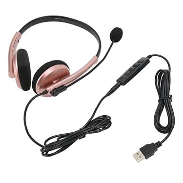 Imagem de Fone de Ouvido para Central de Atendimento, Fone de Ouvido para Telefone de Computador, Faixa Ajustável, Plug and Play, Microfone Elegante Com Cancelamento de Ruído para