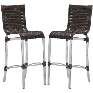 Imagem de 2 Banquetas Alta Haiti em Alumínio para Cozinha Bar Edícula
