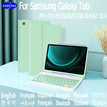 Imagem de Capa de Teclado para Samsung Galaxy Tab  A9 Plus  A7  10.4  A8  10.5  S6 Lite  S7  S8  11  S9 FE