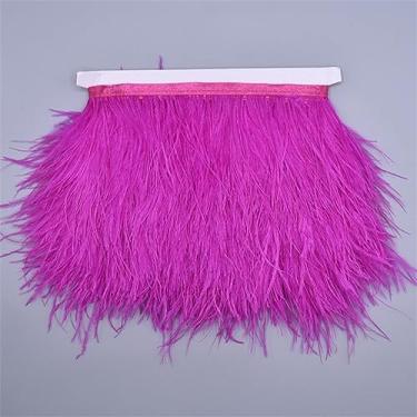 Imagem de 10 metros de penas de avestruz na fita 8-10 cm franja de saia em fita guarnições de penas de avestruz guarnições de costura cor 9