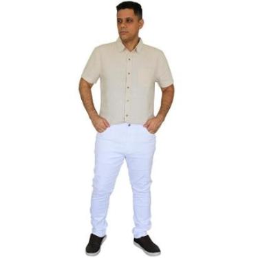 Imagem de Calça Hering Masculina Skinny Sarja Branco KTP0N0ASI-Masculino