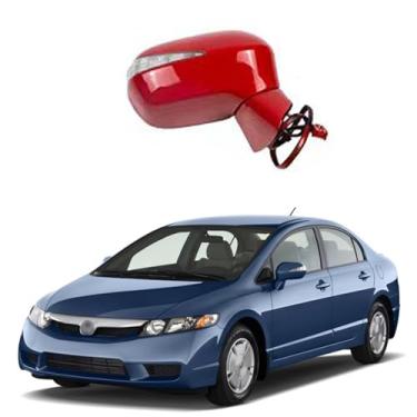 Imagem de Conjunto de espelho lateral do passageiro adequado para Honda CIVIC 2006 2007 2008 2009 2010 2011 HONDA CIVIC ajuste de lente de substituição do espelho retrovisor do carro, luz de direção LED,