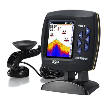 Imagem de CIADAZ Fish Finder Sensor transdutor com fio Fishfinder Câmera de pesca subaquática de 45 graus Localizador de peixes portátil Monitor subaquático à prova d'água Localizador de peixes LCD Localizador