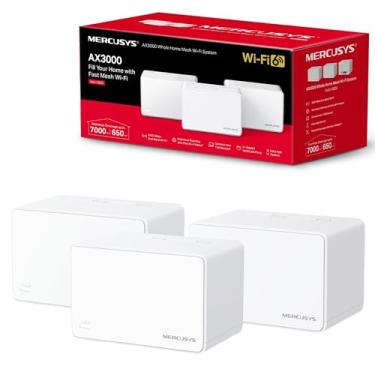 Imagem de Mercusys Sistema Wi-Fi 6 AX3000 Whole Home, cobertura de até 650 m², conecta até 150 dispositivos, canais de 160 MHz, portas Gigabit completas, Wi-Fi de banda dupla, controle fácil de aplicativo, Halo