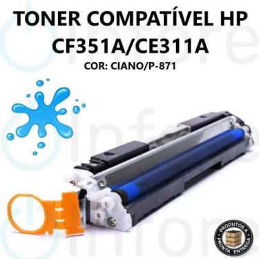 Imagem de Cartucho Compatível De Toner Ce311a Cf351a Ciano P/ M176 M177 M176N M1