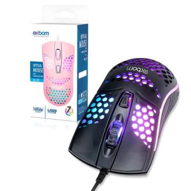 Imagem de Mouse Gamer Colmeia USB, 1.600 DPI, LED RGB Multicores, Ultra Leve, Pr