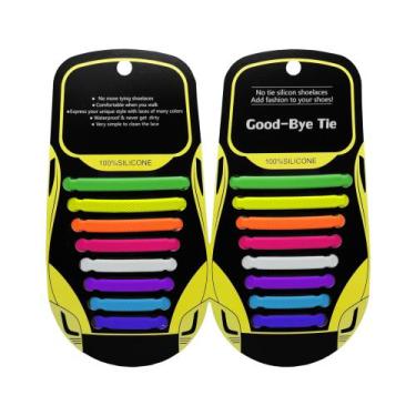 Imagem de Kit Cadarços Silicone Elástico Prático Rápido - ByteStore, Colorido