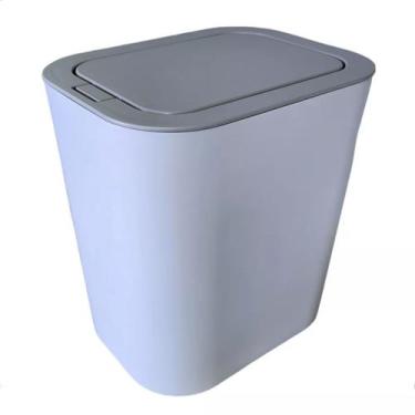 Imagem de Lixeira Click Banheiro Cozinha Escritório Preta Branca 12L - TONK COME