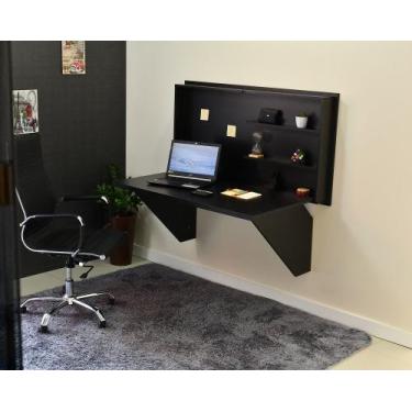 Imagem de Mesa Home Office Escrivaninha Retrátil - Open Up!, Preto