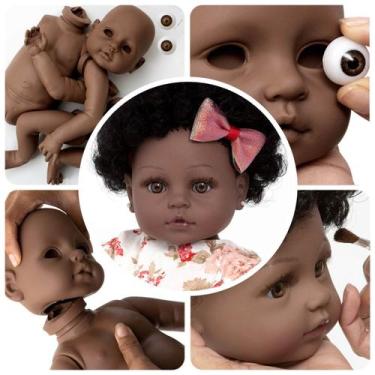 Imagem de Kit Molde Bebê Reborn Realista Menina Negra 52cm Silicone - Cegonha Re