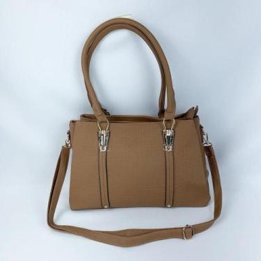Imagem de Bolsa De Ombro Tote Tranversal Grande Com Alça de Mão - LF, Caramelo