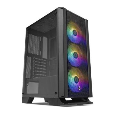 Imagem de Gabinete Gamer Mancer Narok, RGB, Mid-Tower, Lateral de Vidro, Com 3 F