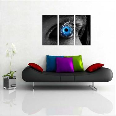 Imagem de Quadro Decorativo Medicina Olhos Visão Consultórios Médicos Com 3 peça