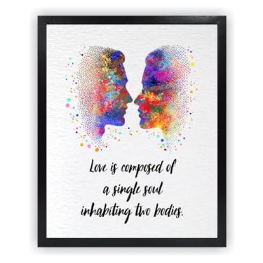 Imagem de Dignovel Studios 28,5 x 35,5 cm x 35,5 cm sem moldura, impressão de arte em aquarela para casal, decoração de parede com citação motivacional, amor, psicologia, romântica, clínica, decoração de parede