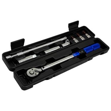 Imagem de JEUCLEL Conjunto de 8 chaves de torque de 3/8 polegadas, 10-60 Nm com barra de extensão de 9,8 polegadas e junta universal, soquete de vela de ignição de 14 16 mm, soquete de broca T20 T30 T40 para