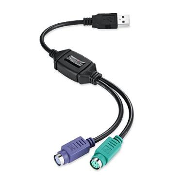 Imagem de Perixx Cabo adaptador USB PERIPRO-401 para teclado e mouse com interface PS/2, controlador USB embutido e porta PS2 do interruptor KVM, preto