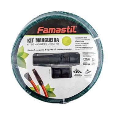 Imagem de Mangueira Jardim Famastil Trançada 7/16x1,5mm Verde com Kit 20m - Foxl