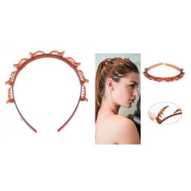 Imagem de Arco Tiara c/ Presilhas Hair Twister Marrom Acessório - OEM