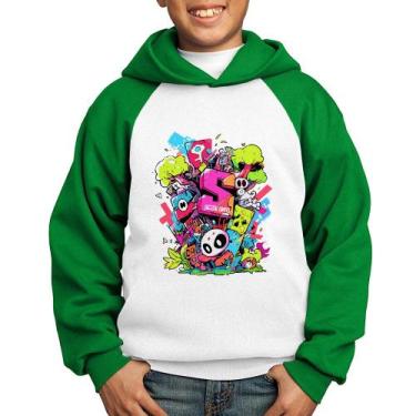Imagem de Moletom Infantil Street Style - Foca na Moda, Branco, Verde, 12