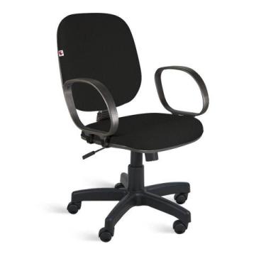 Imagem de Cadeira Ágata Diretor Relax Braço Corsa Tecido Preto - Shopcadeiras