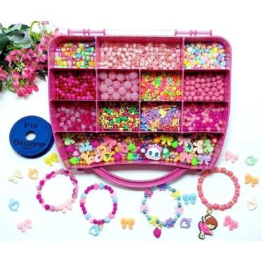 Imagem de Kit Infantil Dere Miçangas Coloridas P/ Pulseiras 1700 Pçs - R.L.E