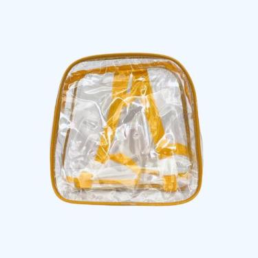 Imagem de MINI mochila AMARELA infantil transparente cristal escola viagem lanch