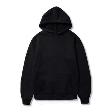 Imagem de Blusa Moletom Canguru Felpado Com Capuz - Olv Jeans, M, Preto