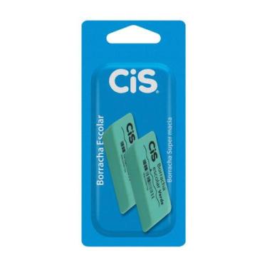 Imagem de Borracha Escolar Verde Blister Com 2 Unidades CiS, Cis-7896326900529
