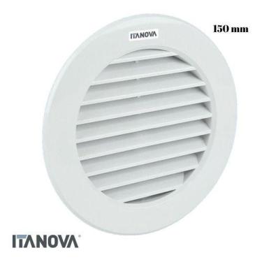 Imagem de Grade De Ventilacao Plastica 150mm Redonda Branca Exaustor - ITANOVA