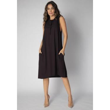 Imagem de Vestido Midi Viscose Regata Piaf Preto - Amazonia Vital