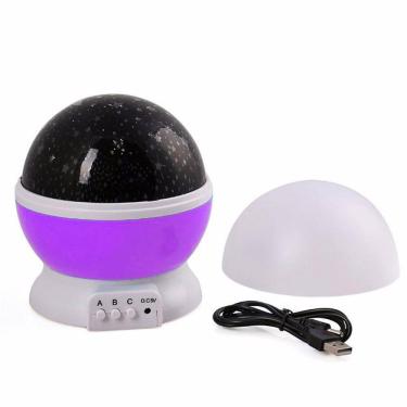 Imagem de Luminária Projetor 360º Galaxia Star Master Base Roxa