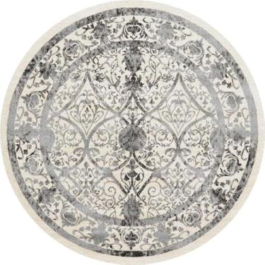 Imagem de Tapete redondo para ambientes internos, vintage, corredor, círculo, tapete redondo, estampa floral, antiderrapante, com suporte de borracha para sala de estar, sala de jantar, quarto, entrada (flor 9