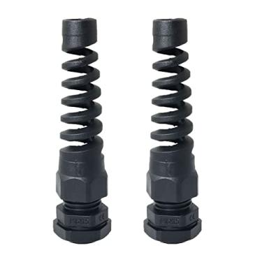 Imagem de RLECS 2 peças de bucha de cabo impermeável 16 mm 5/20.3 cm junta de plástico M16 nylon conector de manga de vedação de cabo impermeável IP68 junta de nylon ajustável com alívio de tensão para fio de