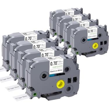 Imagem de YUANQIMM Fita Adesiva TZe-241 18mm Compatível Com Brother TZ Tape TZe241 18 Mm 0,7 Polegadas Fita Branca Laminada TZ241 Preto Sobre Branco Para Impressora PTouch PTD600 PTD400, Pacote Com