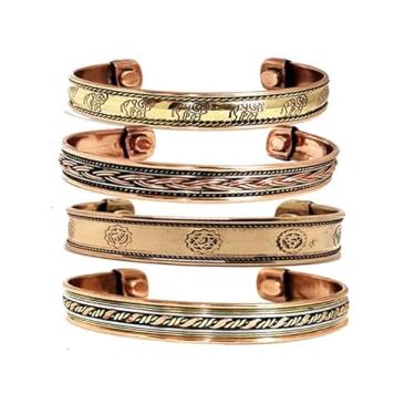 Imagem de Sawcart Pulseira de cobre magnética para terapia de cobre puro eficaz e alívio natural para mulheres e homens, Medium, Cobre, Sem Pedra Preciosa