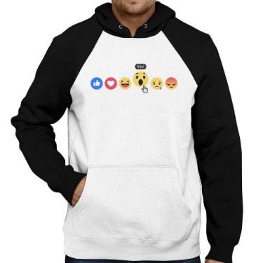 Imagem de Moletom Reações Facebook Eita! - Foca na Moda, Branco, Preto, P