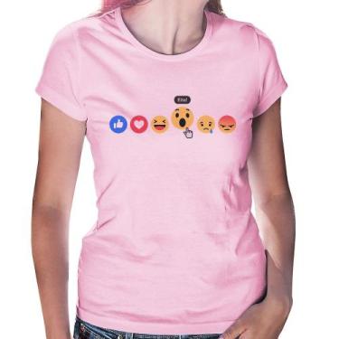 Imagem de Baby Look Reações Facebook Eita! - Foca na Moda, Rosa bebê, GG