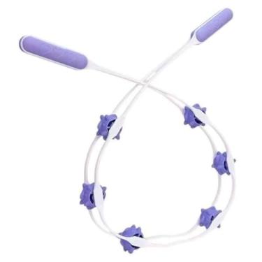 Imagem de Massageador De Rolo Manual Relaxante Corporal Muscular Massagem Costas Lombar Pescoço Alívio De Dores (Lilas)