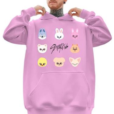 Imagem de Moletom Com Capuz Stray Kids Chibli Integrantes Grupo Kpop - Abstract 