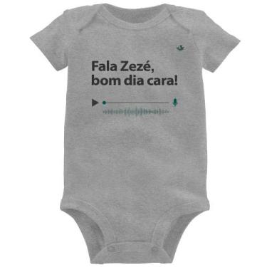 Imagem de Body Bebê Fala Zezé, bom dia cara! - Foca na Moda, Cinza, P