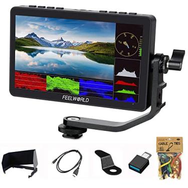 Imagem de FEELWORLD F5 Pro V4 monitor de campo de 6 polegadas tela sensível ao toque DSLR câmera diretor de campo com 3D LUT F970 kit externo IPS FHD 1920x1080 4K HDMI