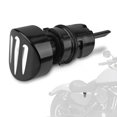 Imagem de KAMIYONG Indicador de nível de óleo para motocicleta, tampa do tanque de óleo, tampa do tanque de óleo, adequado para Harley Sportster XL 883 1200, Forty Eight 2004-2021, preto