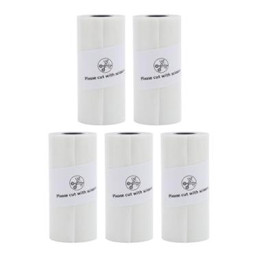 Imagem de Papel de Impressão Térmica Adesivo Transparente A Prova de água Resistência à Abrasão Resistência A Papel Térmico para Fotos Notas Memorandos PVC Adesivo 57x25mm 5 Rolos